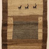 555 Gabbeh Arab-Stämme 161 x 118 cm Süd-Iran Schafwolle 1950-70 bester Zustand 