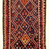 557 Gabbeh Luri-Stämme 245 x 136 cm West-Iran Schafwolle 19. Jhdt. bester Zustand