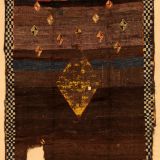 597 Gabbeh Ghashgai-Stämme Fragment auf Stoff genäht 172 x 120 cm  Schafwolle Südwest-Iran 18.-19. Jhdt